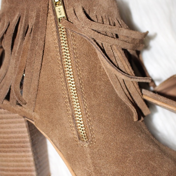 Carlos Santana, Jasper open toe block Heel Booties with Fringe - Picture 6 of 9